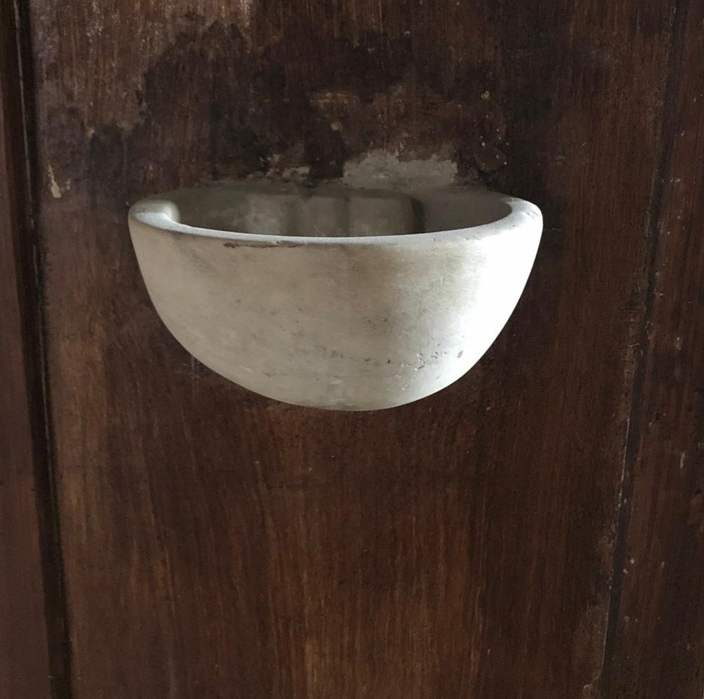 acquasantiera, opera isolata - bottega laziale (XIX)