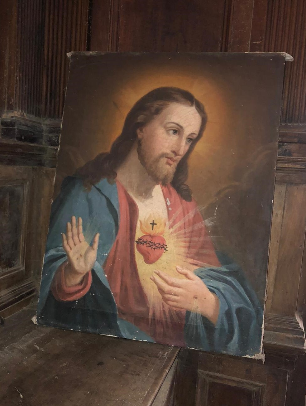 Sacro Cuore di Gesù (dipinto, opera isolata) - ambito Italia centrale (seconda metà XIX)