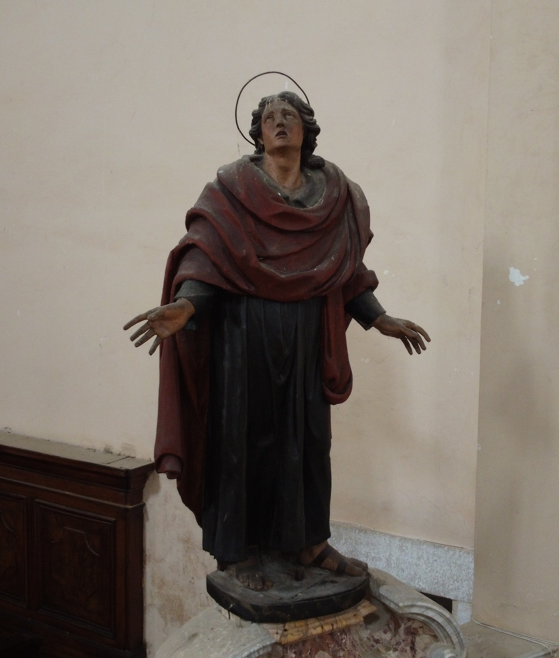 San Giovanni Evangelista (scultura, elemento d'insieme) - ambito laziale (metà XVIII)
