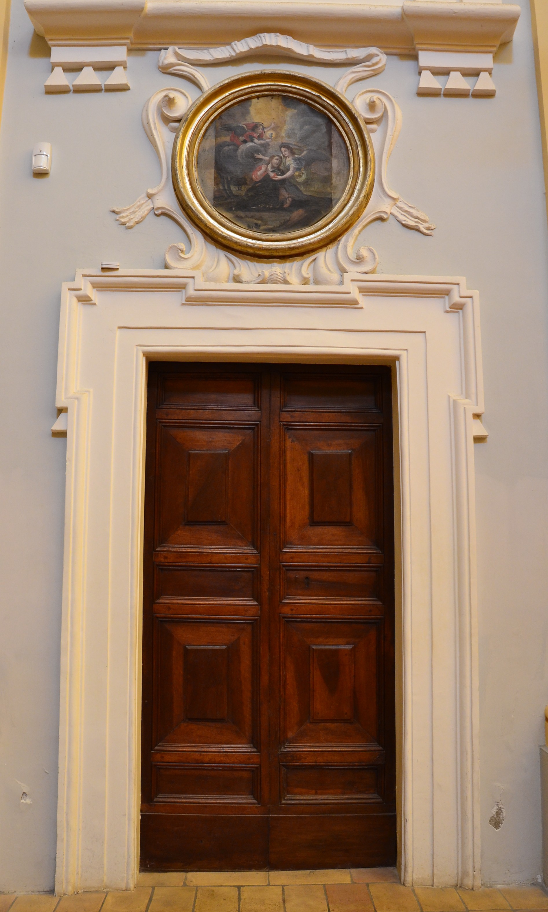 mostra di porta, elemento d'insieme - bottega laziale (secondo quarto XVIII)