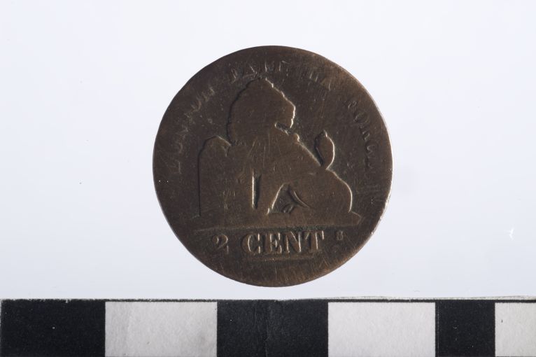 moneta - 2 centesimi - ambito belga (sec. XIX d.C)