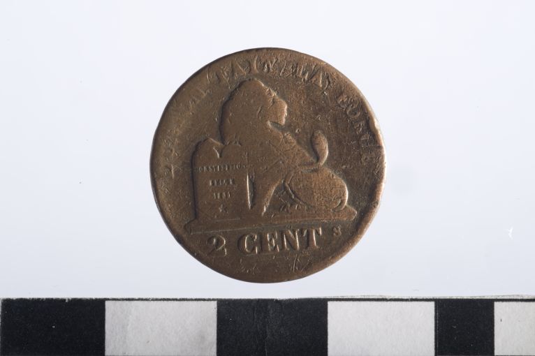 moneta - 2 centesimi - ambito belga (sec. XIX d.C)
