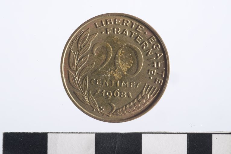 moneta - 20 centesimi - ambito francese (sec. XX d.C)