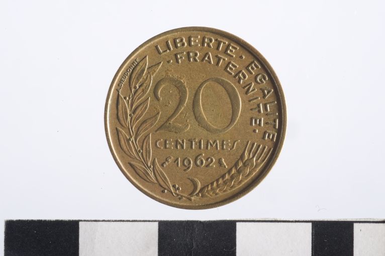 moneta - 20 centesimi - ambito francese (sec. XX d.C)