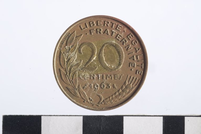 moneta - 20 centesimi - ambito francese (sec. XX d.C)