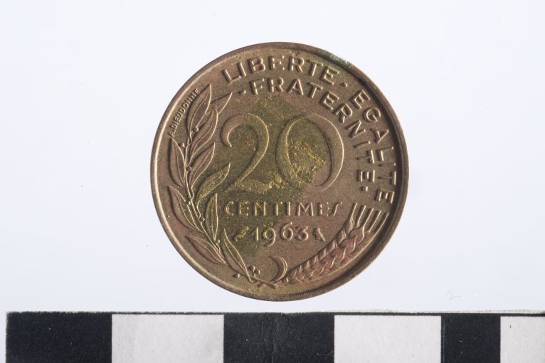 moneta - 20 centesimi - ambito francese (sec. XX d.C)