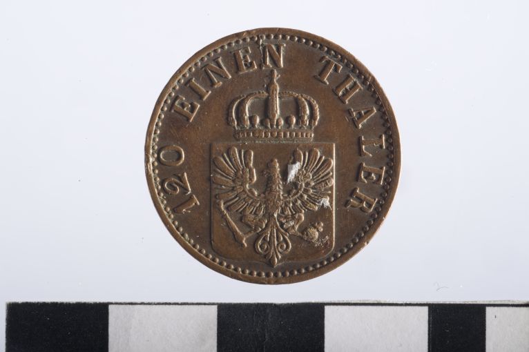 moneta - 3 pfennig - ambito tedesco (sec. XIX d.C)