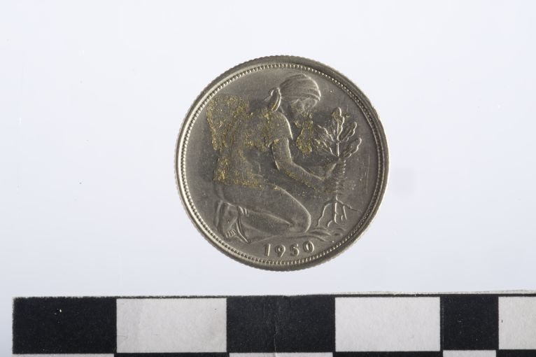 moneta - 50 pfennig - ambito tedesco (sec. XX d.C)