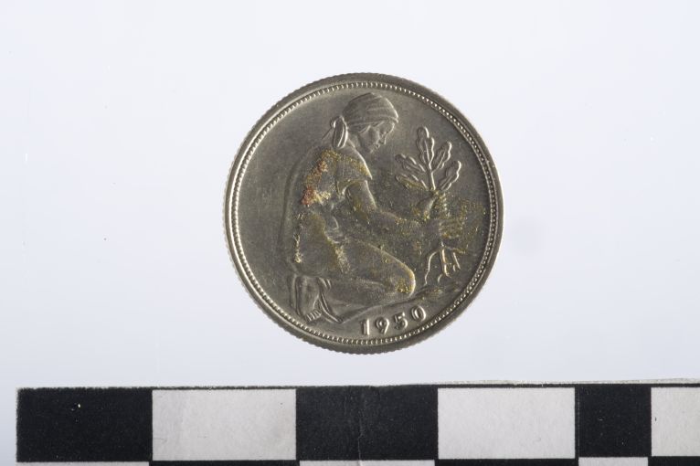 moneta - 50 pfennig - ambito tedesco (sec. XX d.C)