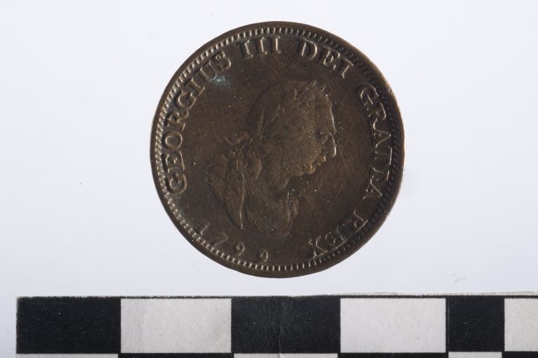 moneta - 1 farthing - ambito inglese (sec. XVIII d.C)