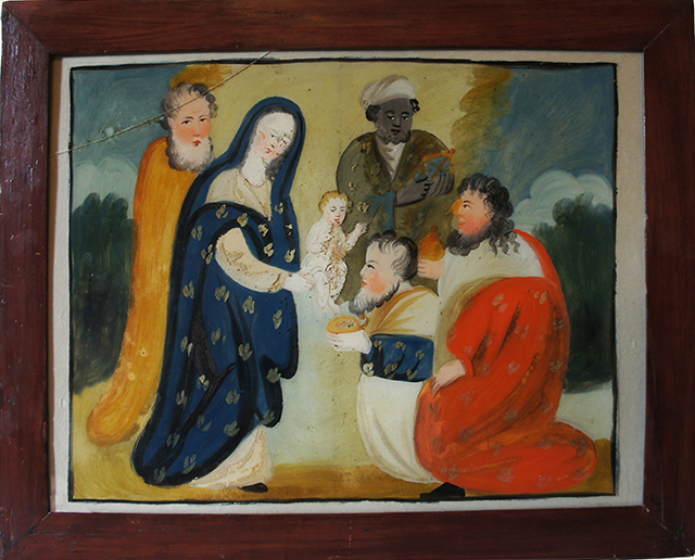 Miraculu in vitro (Pittura su vetro, devozionale, RITUALITÀ/ OGGETTI DEVOZIONALI) di N.R (bottega), N.R (bottega) - Produzione artigianale