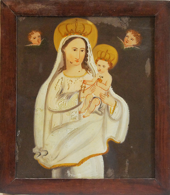 Miraculu in vitro (Pittura su vetro, devozionale, RITUALITÀ/ OGGETTI DEVOZIONALI) di N.R (bottega), N.R (bottega) - Produzione artigianale