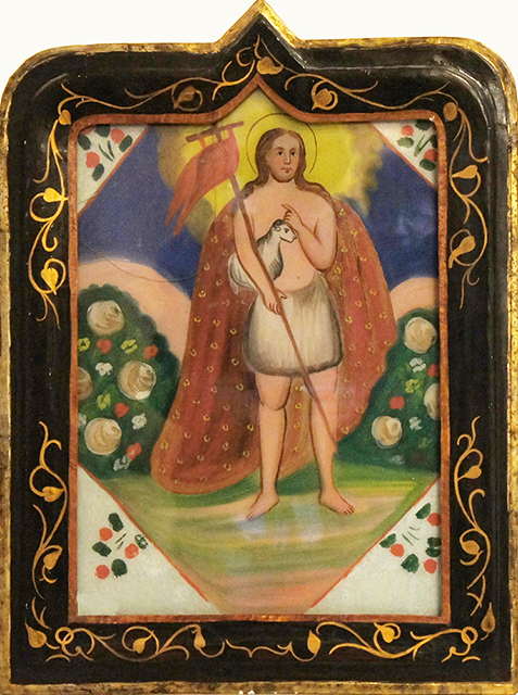 Miraculu in vitro (Pittura su vetro, devozionale, RITUALITÀ/ OGGETTI DEVOZIONALI) di N.R (bottega), N.R (bottega) - Produzione artigianale