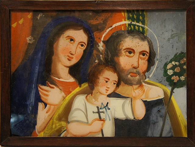 Miraculu in vitro (Pittura su vetro, devozionale, RITUALITÀ/ OGGETTI DEVOZIONALI) di N.R (bottega), N.R (bottega) - Produzione artigianale