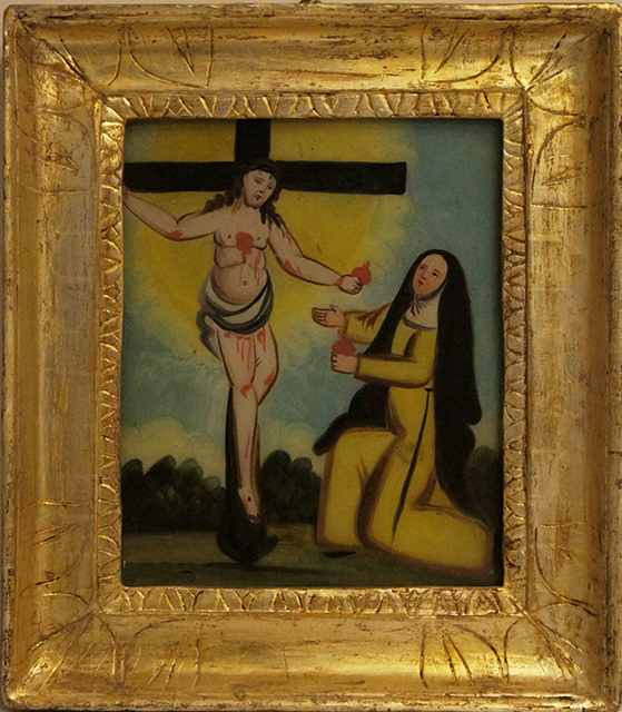 Miraculu in vitro (Pittura su vetro, devozionale, RITUALITÀ/ OGGETTI DEVOZIONALI) di N.R (bottega), N.R (bottega) - Produzione artigianale