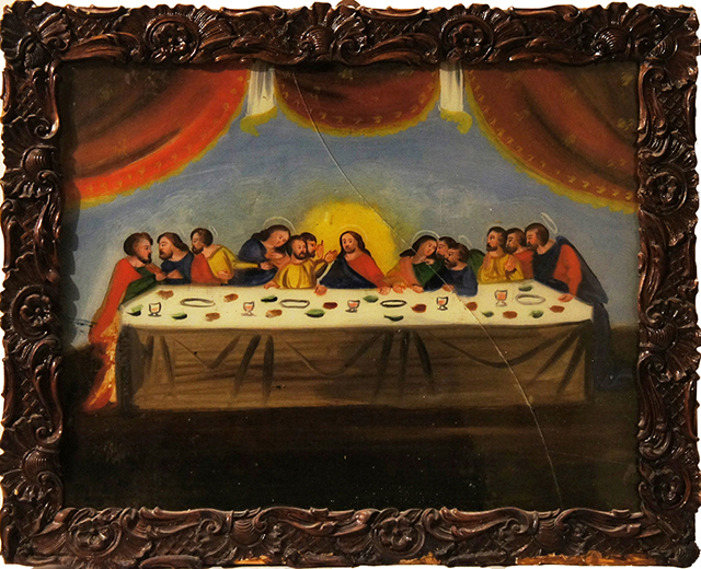 Miraculu in vitro (Pittura su vetro, devozionale, RITUALITÀ/ OGGETTI DEVOZIONALI) di N.R (bottega), N.R (bottega) - Produzione artigianale