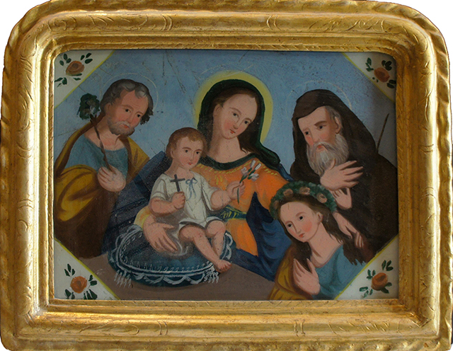Miraculu in vitro (Pittura su vetro, devozionale, RITUALITÀ/ OGGETTI DEVOZIONALI) di N.R (bottega), N.R (bottega) - Produzione artigianale