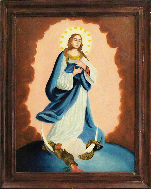 Miraculu in vitro (Pittura su vetro, devozionale, RITUALITÀ/ OGGETTI DEVOZIONALI) di N.R (bottega), N.R (bottega) - Produzione artigianale