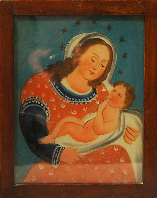 Miraculu in vitro (Pittura su vetro, devozionale, RITUALITÀ/ OGGETTI DEVOZIONALI) di N.R (bottega), N.R (bottega) - Produzione artigianale