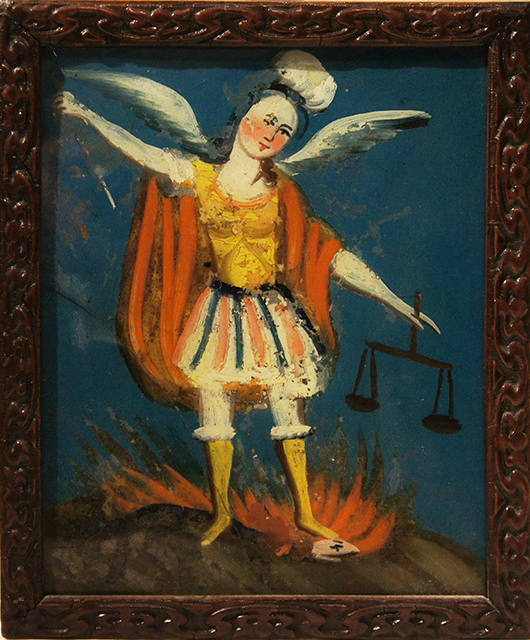 Miraculu in vitro (Pittura su vetro, devozionale, RITUALITÀ/ OGGETTI DEVOZIONALI) di N.R (bottega), N.R (bottega) - Produzione artigianale