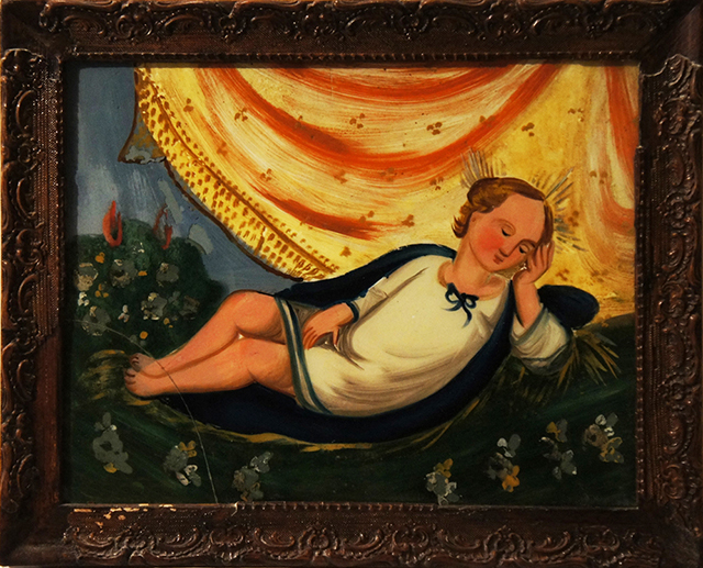 Miraculu in vitro (Pittura su vetro, devozionale, RITUALITÀ/ OGGETTI DEVOZIONALI) di N.R (bottega), N.R (bottega) - Produzione artigianale