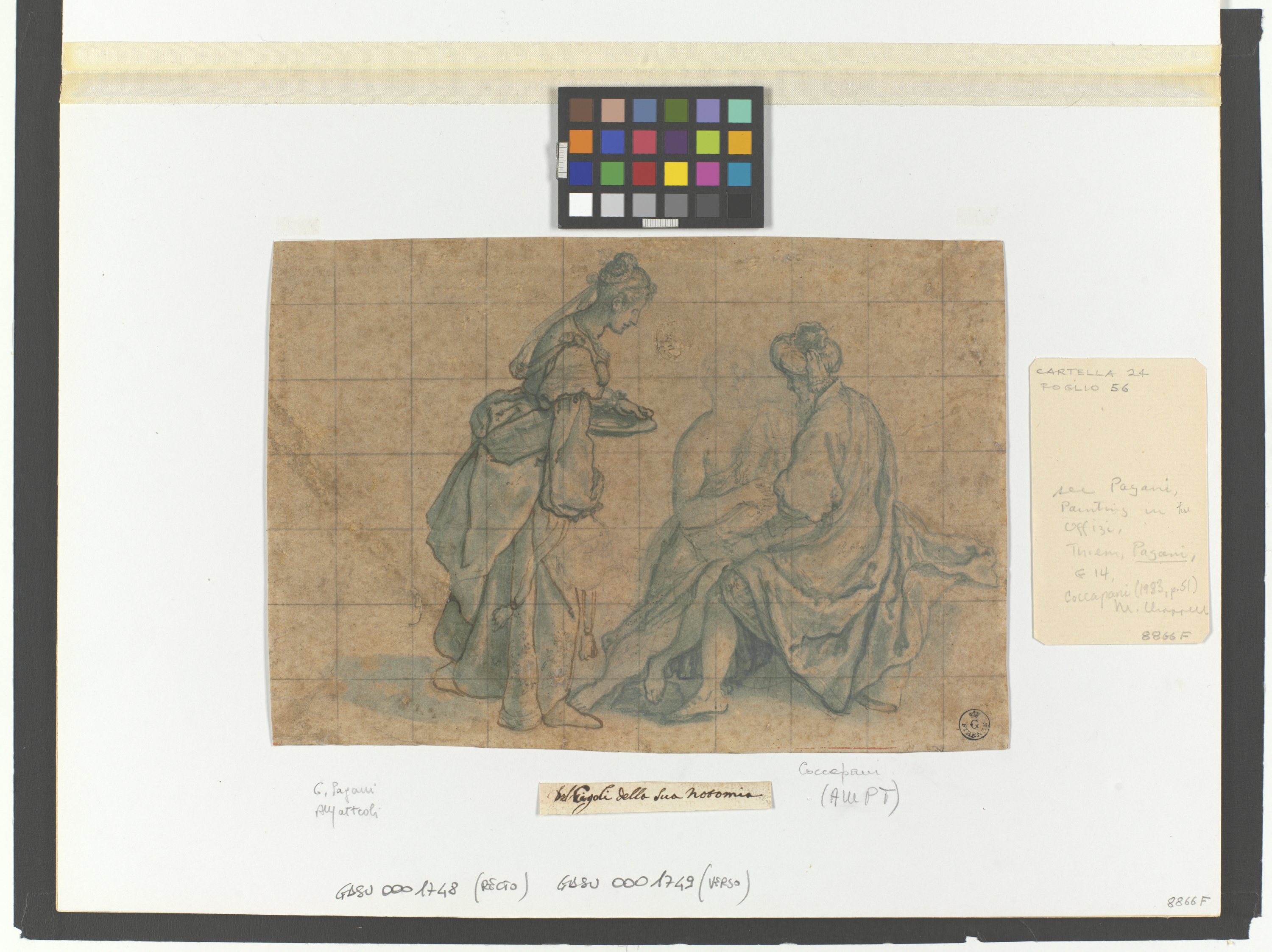 Lot e le figlie (r.), studi di mani e di braccio; figura femminile a mezzo busto (v.) (disegno) di Cardi Ludovico detto Cigoli (fine/ inizio XVI/ XVII)
