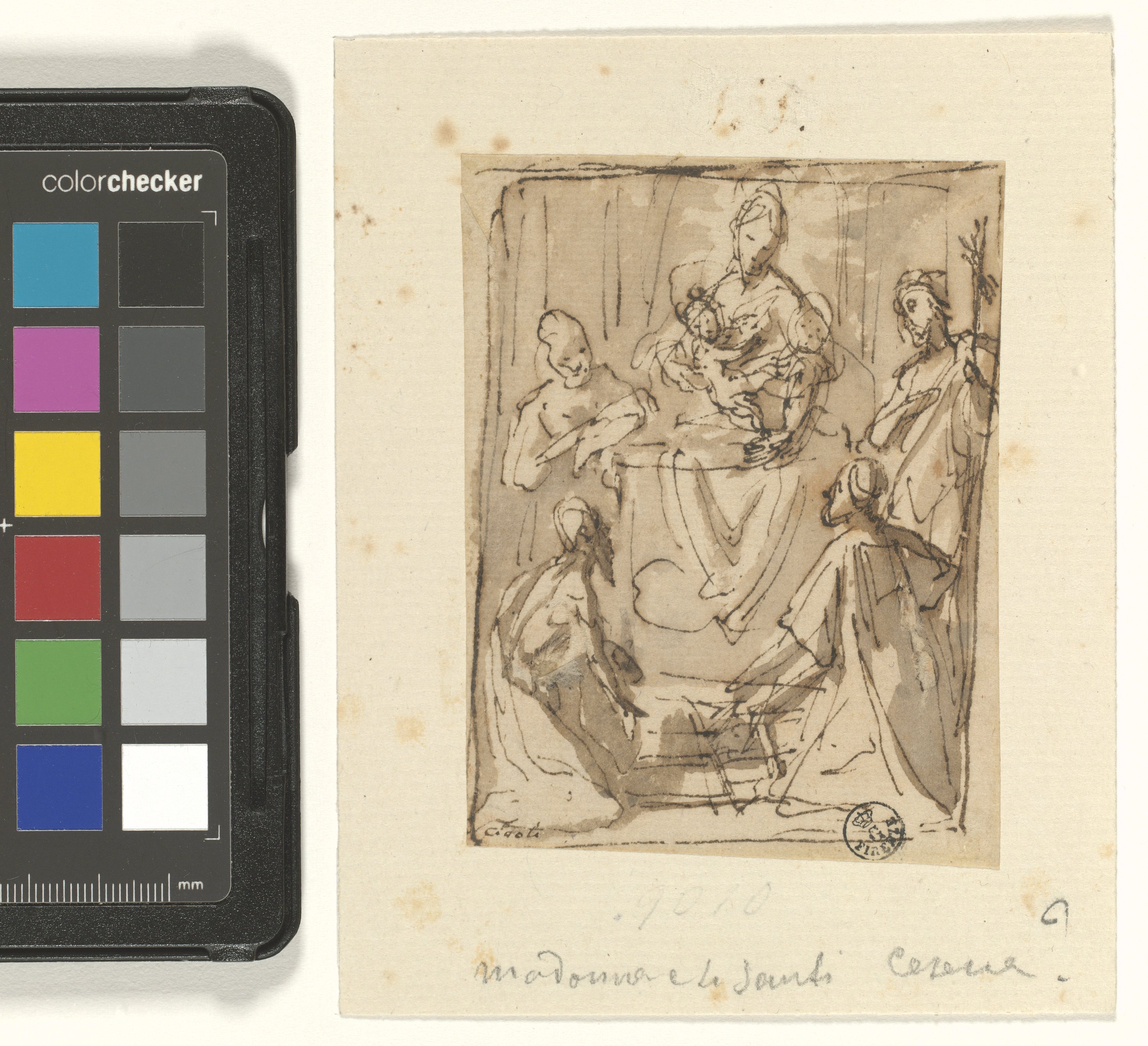 Madonna con Bambino e quattro Santi (disegno) di Cardi Ludovico detto Cigoli (XVII)