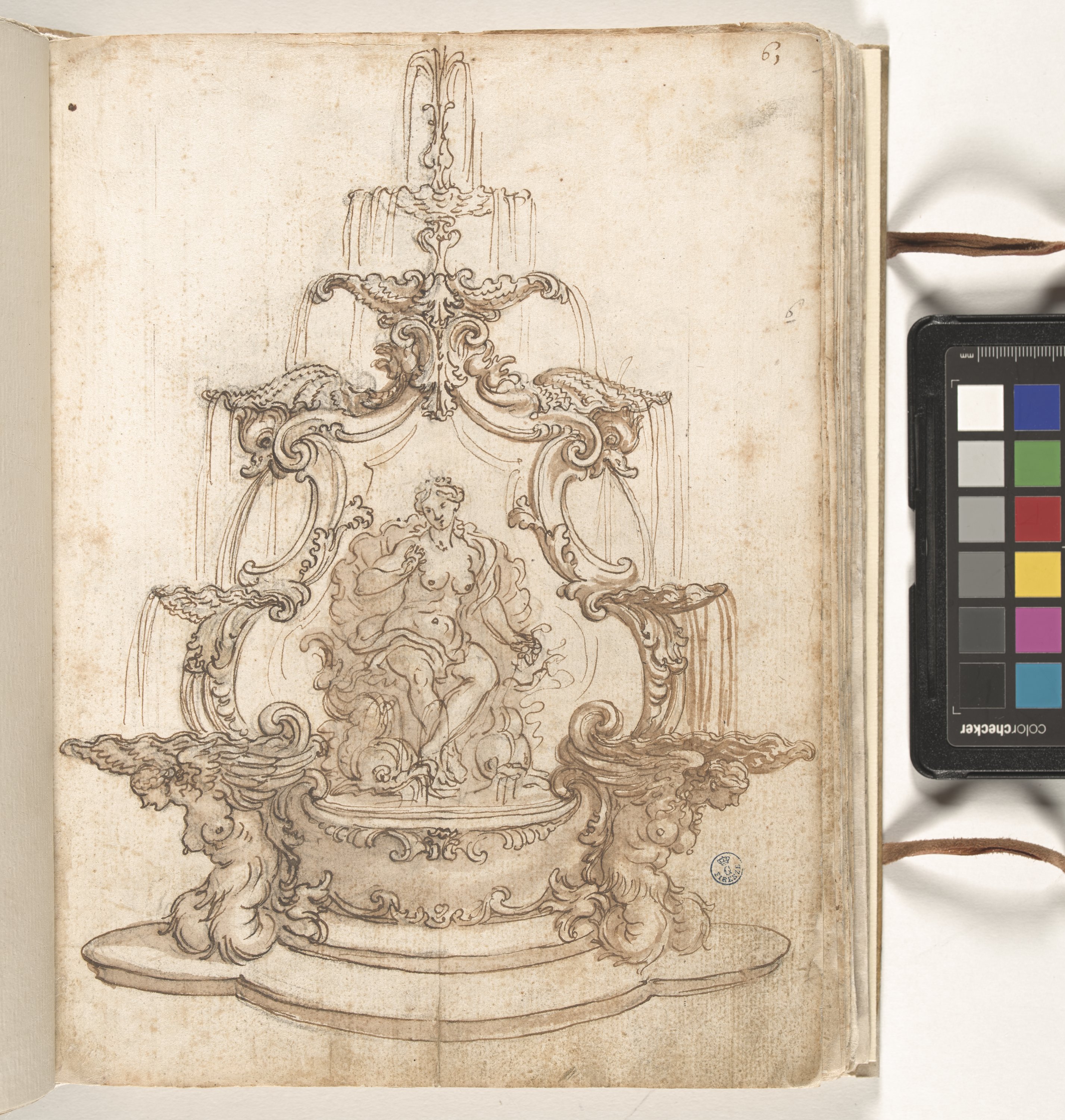 Giornale P[er] il Sig.re Gio b.ta Foggini, Fontana con Galatea e due sirene (disegno, elemento d'insieme) di Foggini Giovanni Battista (XVIII)