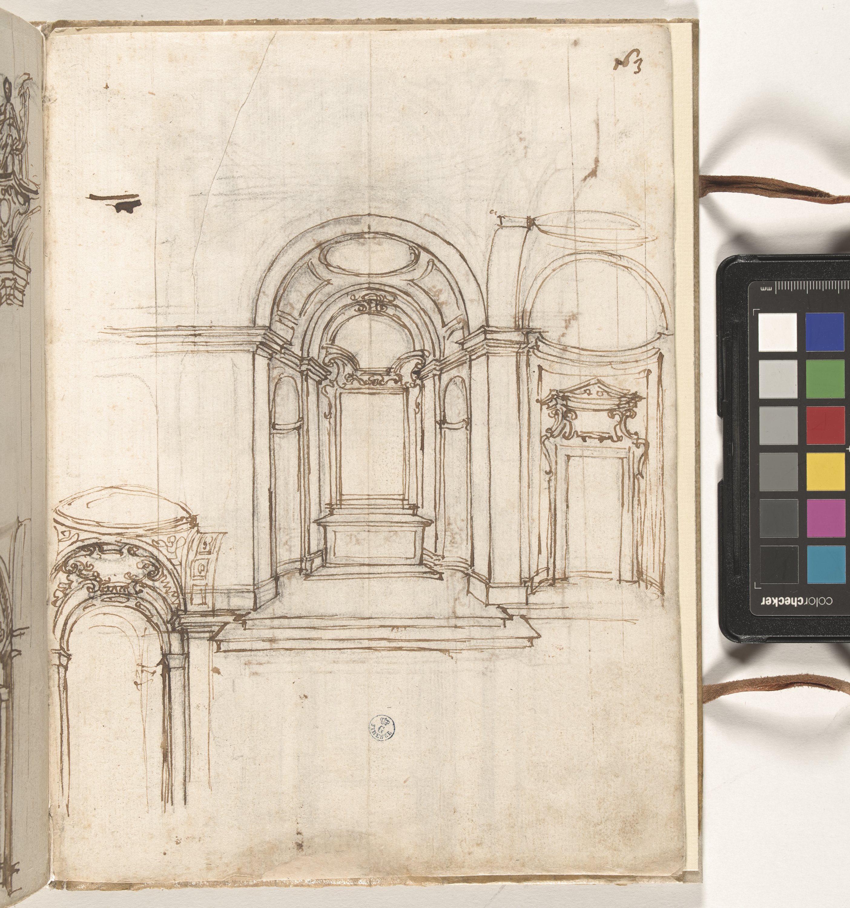 Giornale P[er] il Sig.re Gio b.ta Foggini, Studio di cappella (r.), Studio di cappella (v.) (disegno, elemento d'insieme) di Foggini Giovanni Battista (XVIII)