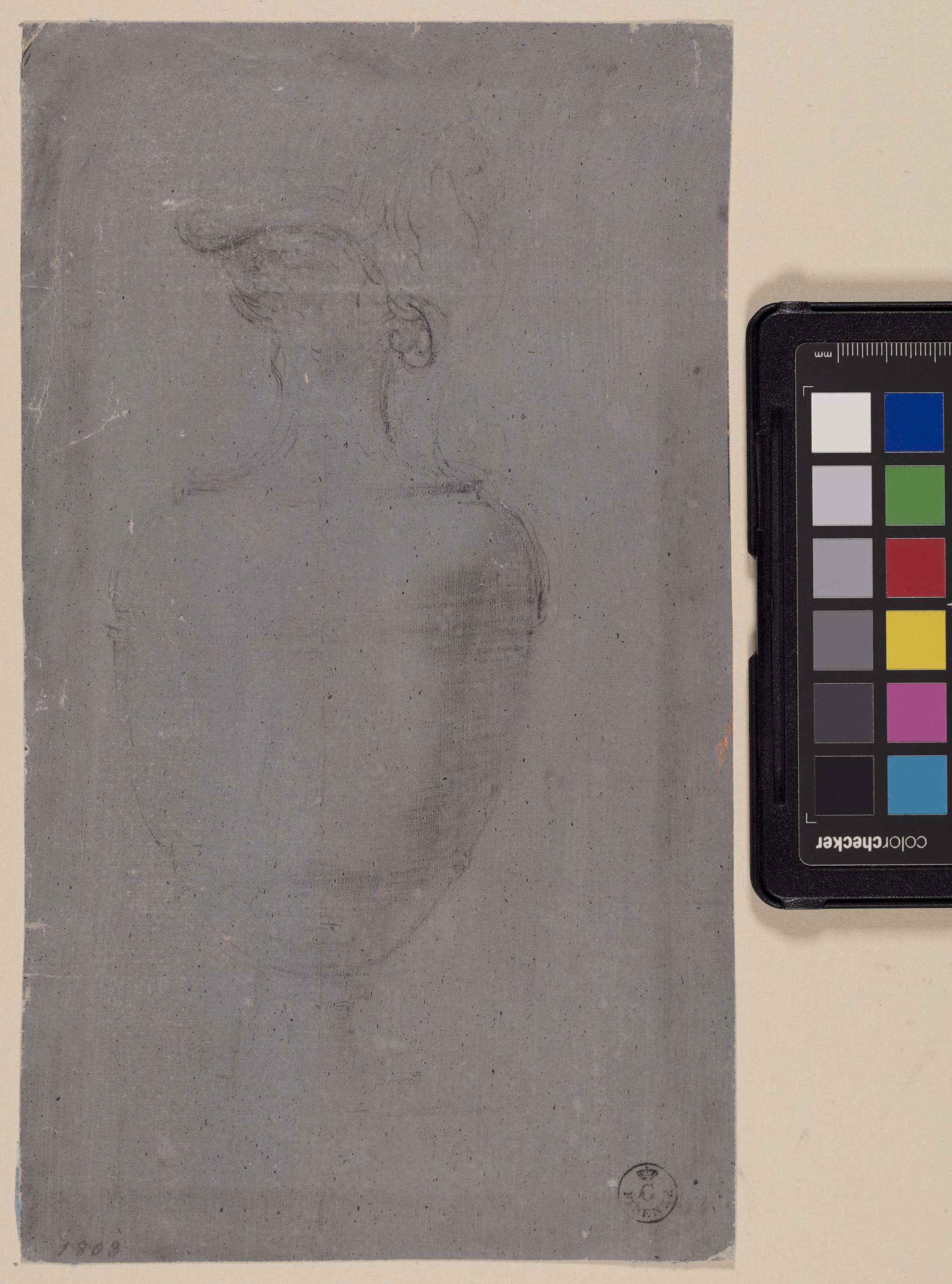 Studio preparatorio per un'anfora (r.) (disegno) di Furini Francesco (XVII)