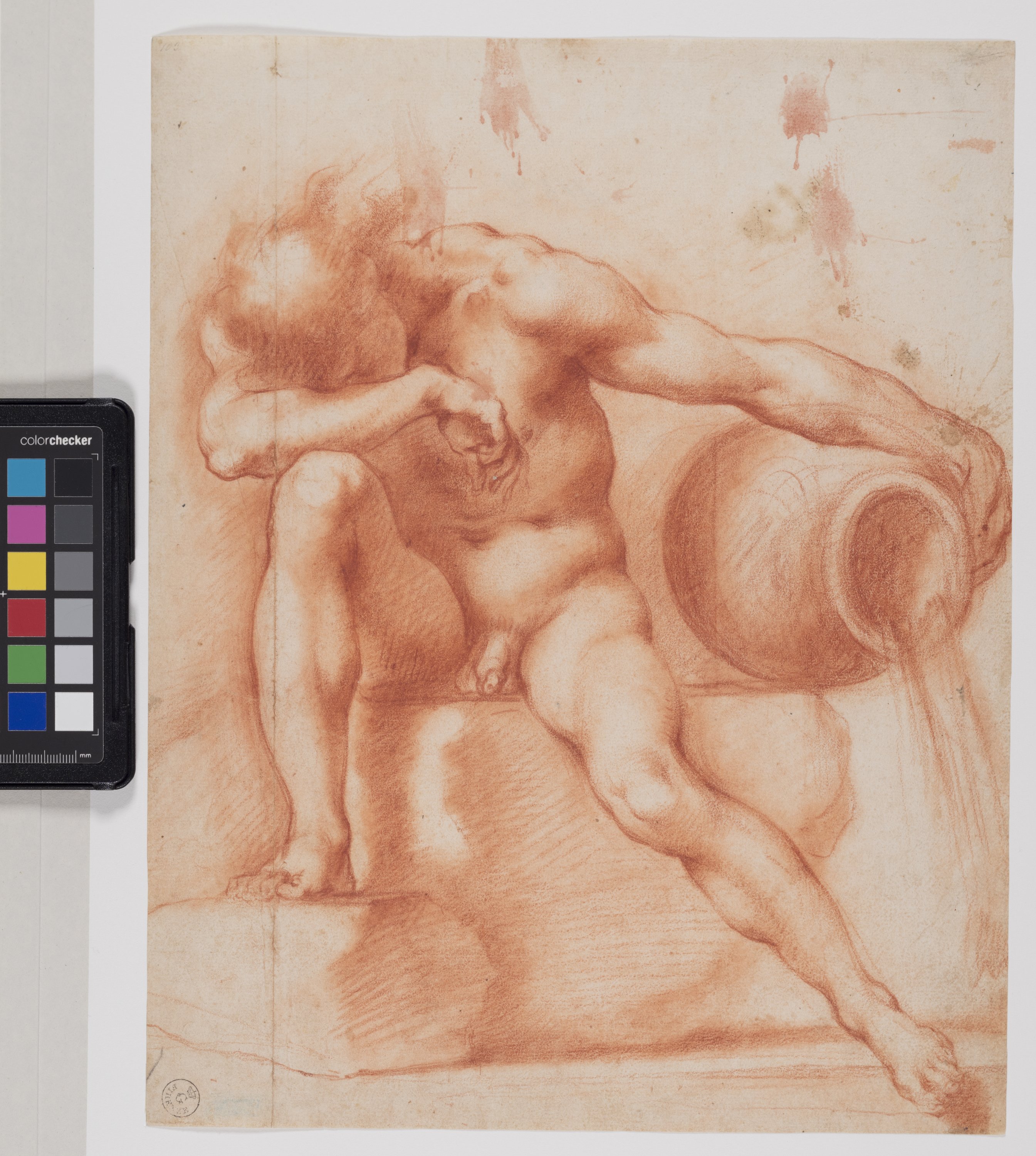 Nudo virile seduto: Allegoria del fiume Lete (disegno) di Furini Francesco (XVII)