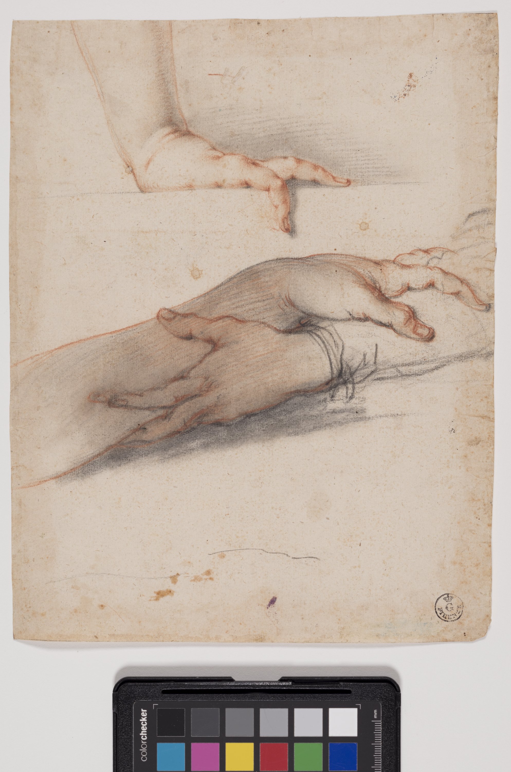 studio di tre mani (disegno) di Furini Francesco (XVII)