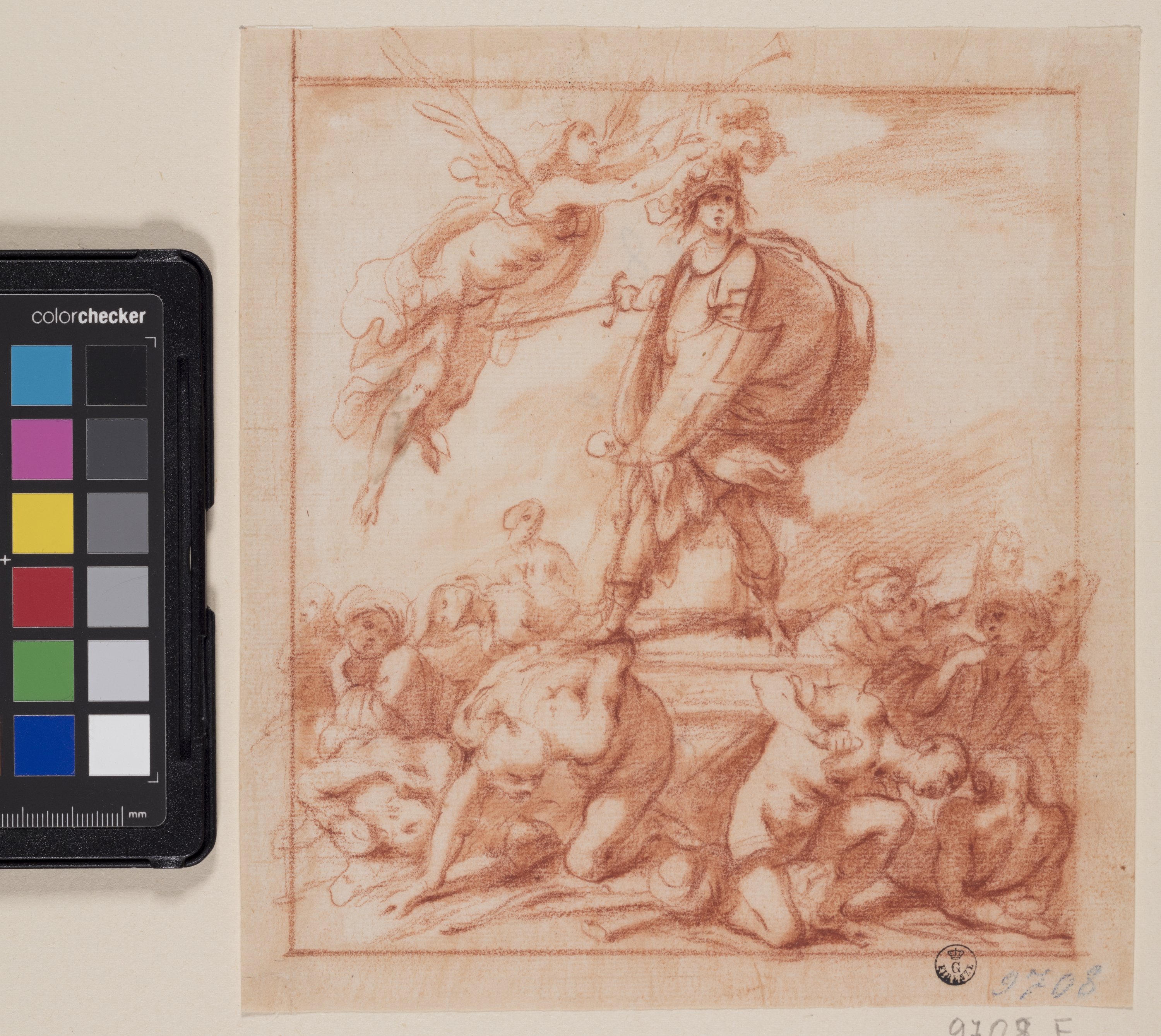 Studio per un frontespizio ? (disegno) di Furini Francesco (XVII)