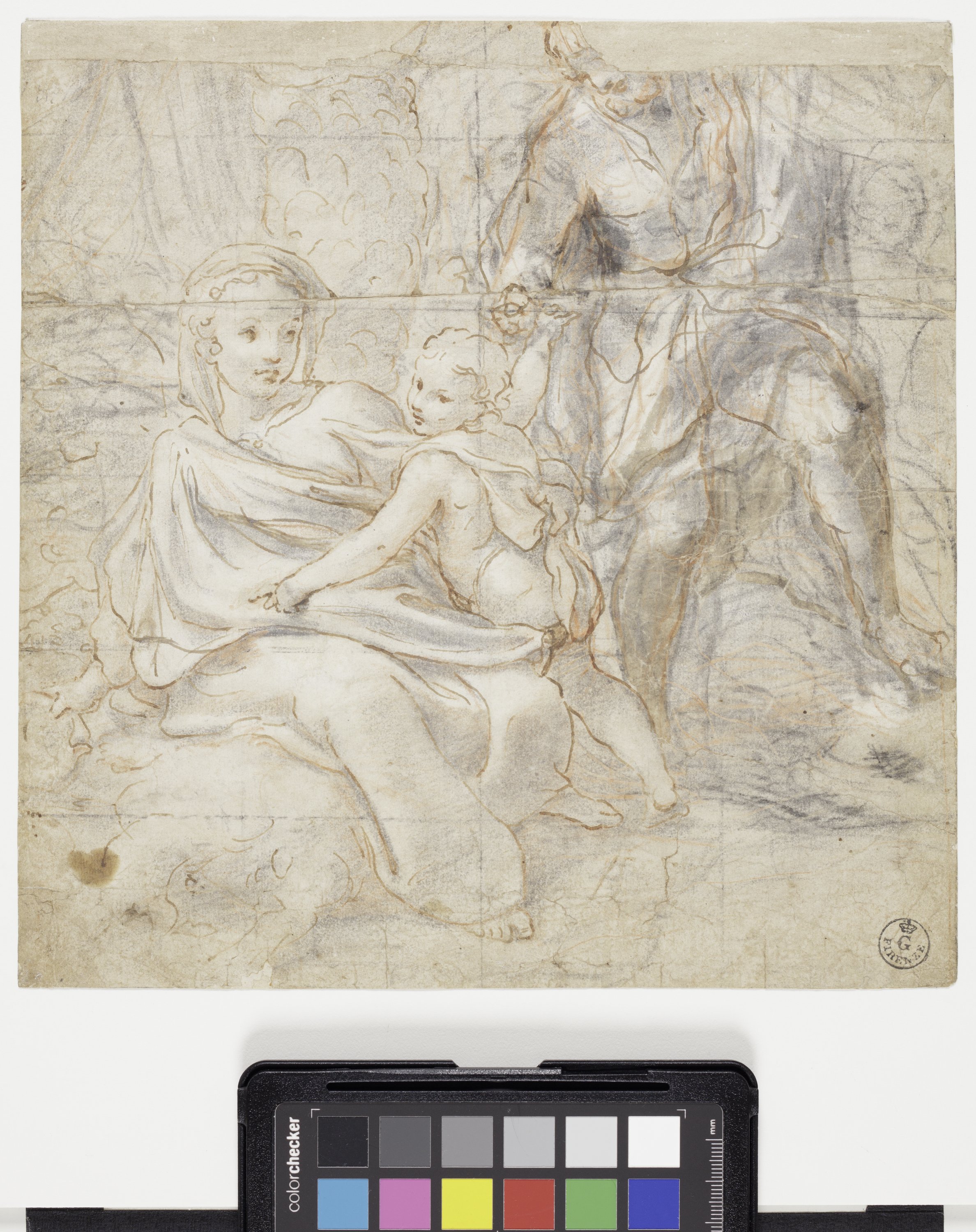 Riposo durante il ritorno dall'Egitto (disegno) di Allegri Antonio detto Correggio (XVI)