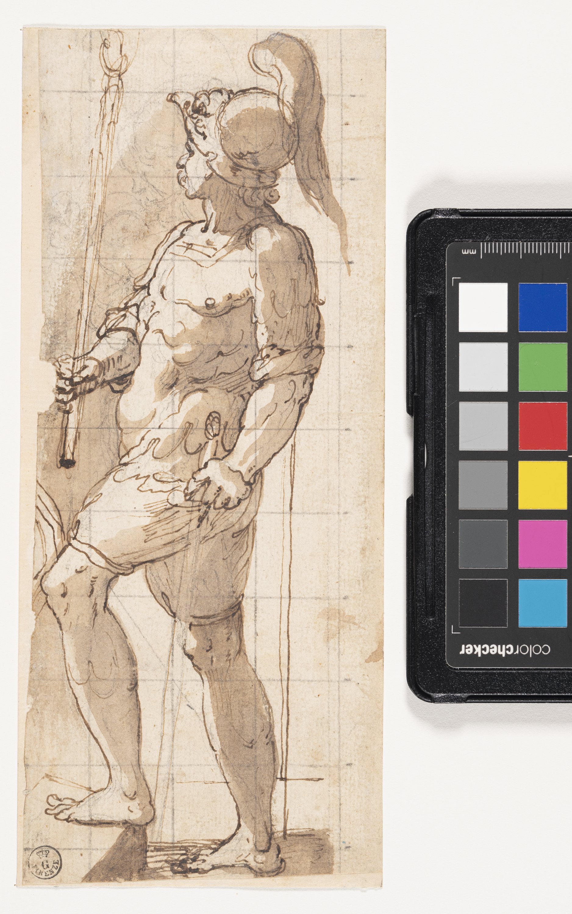 Studio di guerriero (disegno) di Trotti Giovan Battista detto Malosso (XVI)