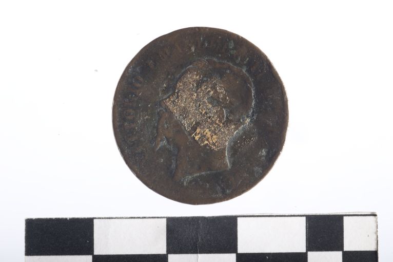 moneta - 5 centesimi - ambito Regno d'Italia (sec. XIX d.C)