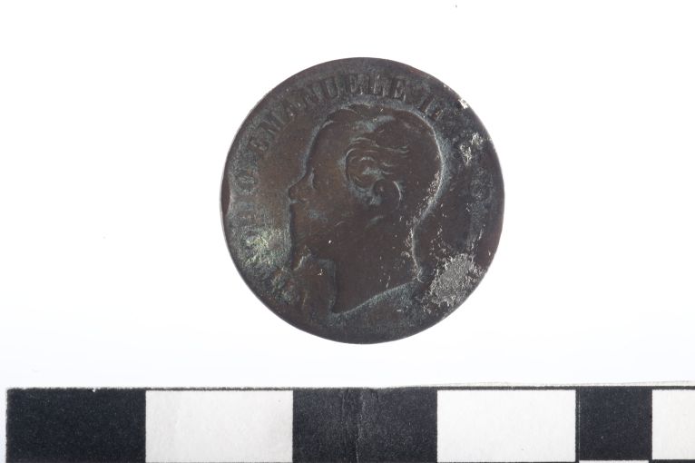 moneta - 2 centesimi - ambito Regno d'Italia (sec. XIX d.C)