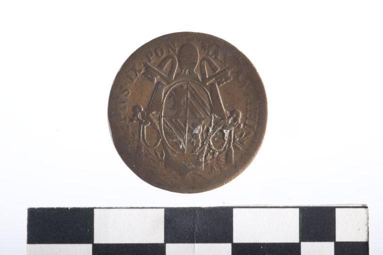 moneta - mezzo baiocco - ambito Stato Pontificio (sec. XIX d.C)