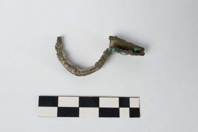 fibula/ ad arco ingrossato - ambito apulo (secc. V/ IV a.C)