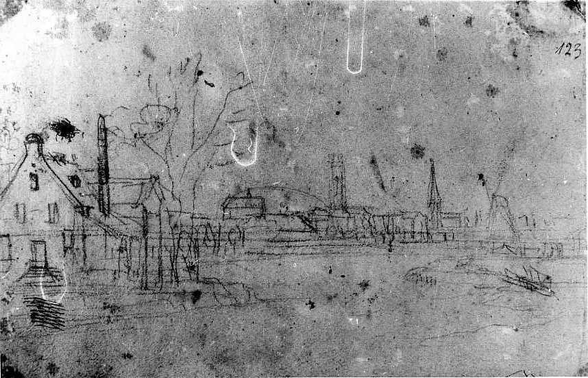 Paesaggio olandese/Studio dall'antico, Paesaggio olandese/ studio dall'antico (disegno, insieme) di Van Wittel Gaspar (sec. XVII)