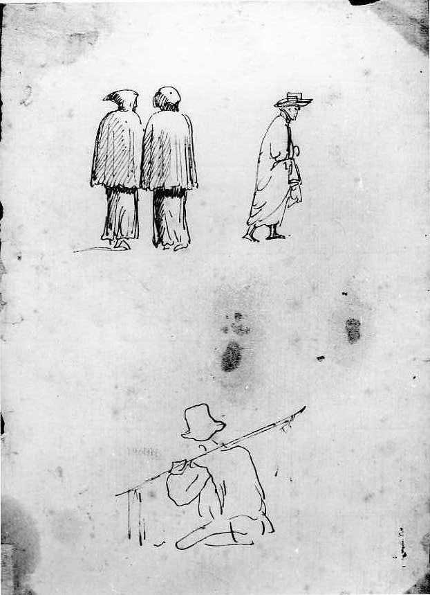 studio di monaci/ altre figure (disegno) di Van Wittel Gaspar (sec. XVII)