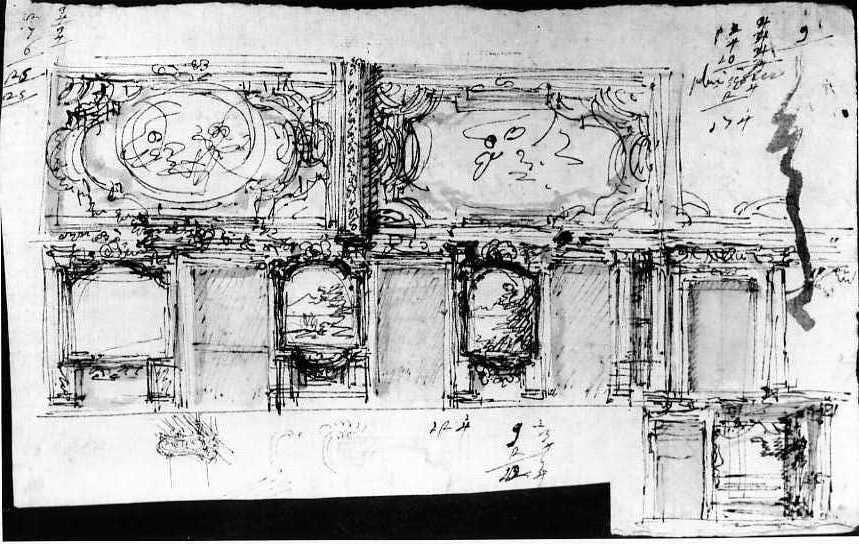 decorazione di ambiente/ conteggi (disegno) di Vanvitelli Luigi (secondo quarto sec. XVIII)