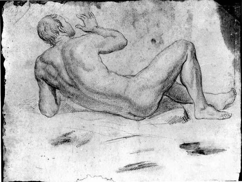 giovane nudo (disegno) di Van Wittel Gaspar (inizio sec. XVIII)