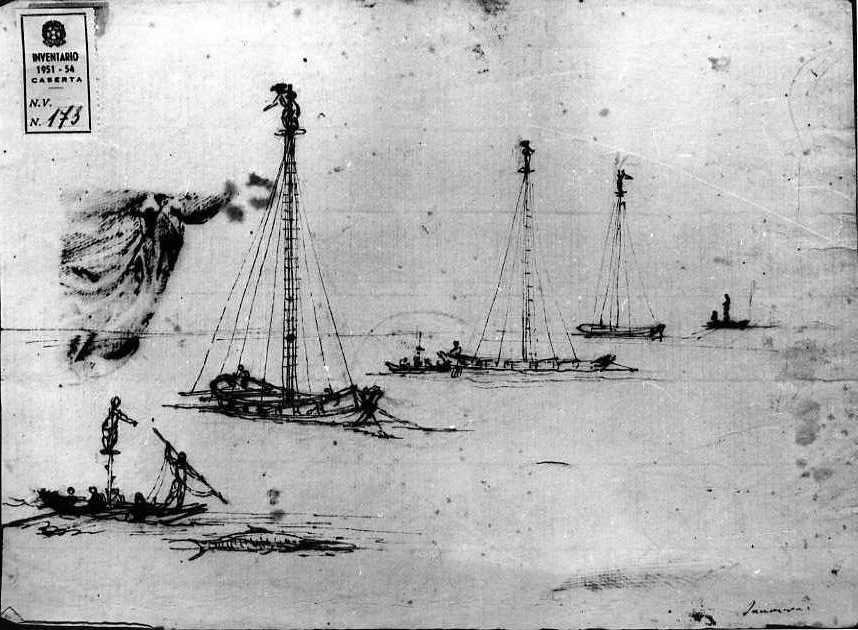 imbarcazioni (disegno) di Juvarra Filippo (primo quarto sec. XVIII)