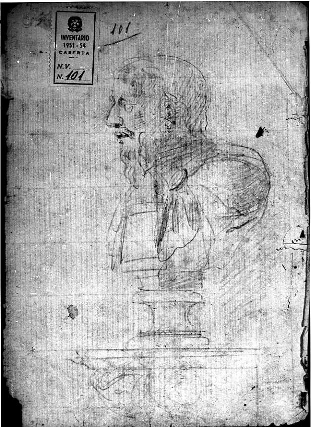 busto di uomo (disegno) di Vanvitelli Luigi (metà sec. XVIII)
