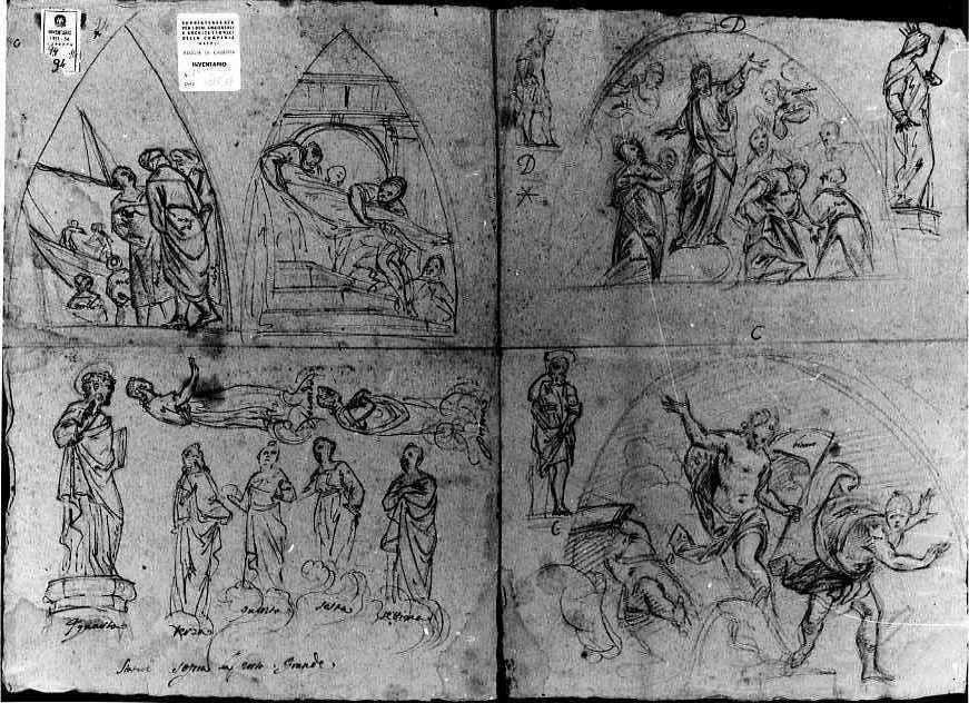 studi di figure (disegno) di Vanvitelli Luigi (terzo quarto sec. XVIII)