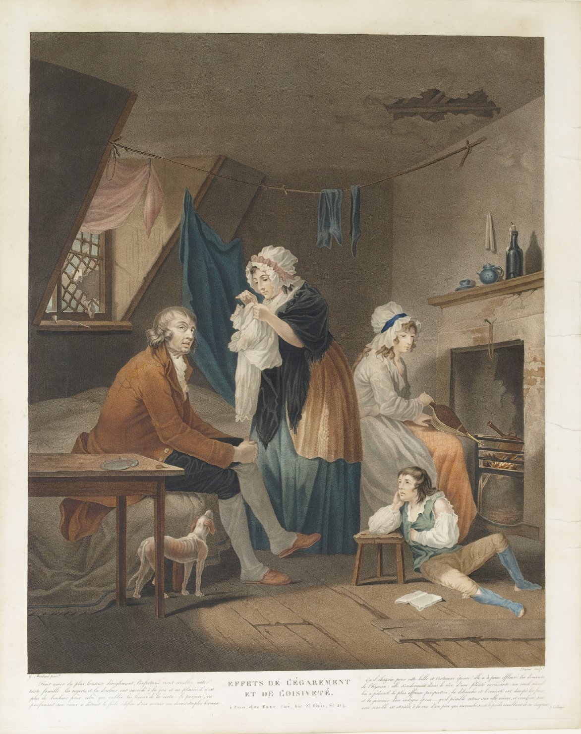 Effets de l'egarement et de l'oisiveté, ammonimenti morali (stampa a colori) di Mordand G (attribuito), Darcis (attribuito) (prima metà sec. XIX)