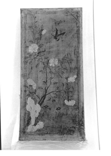 rami con uccelli rossi e fiori bianchi (pannello, complesso decorativo) - ambito cantonese (seconda metà sec. XVIII)