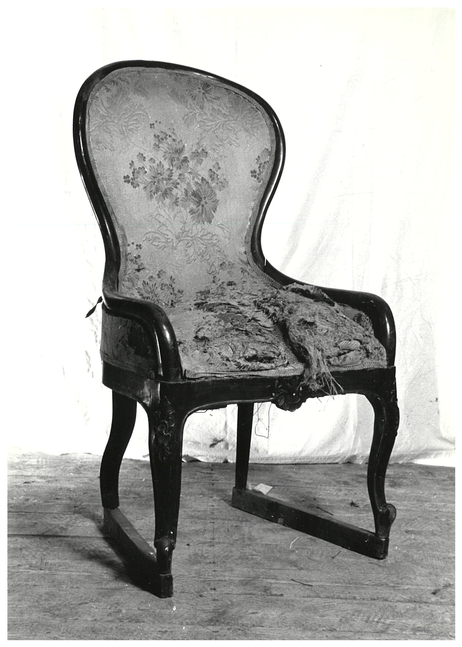 poltroncina, opera isolata - manifattura lombardo-veneta (metà XIX)