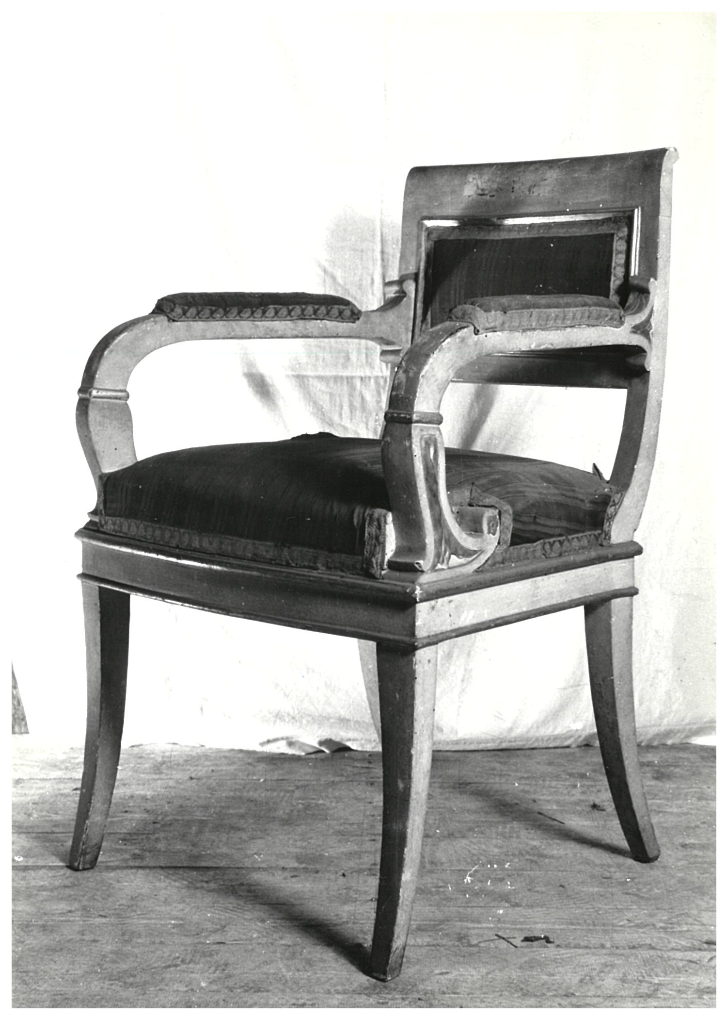 poltroncina, serie - manifattura parmense, manifattura industriale (primo quarto XIX)